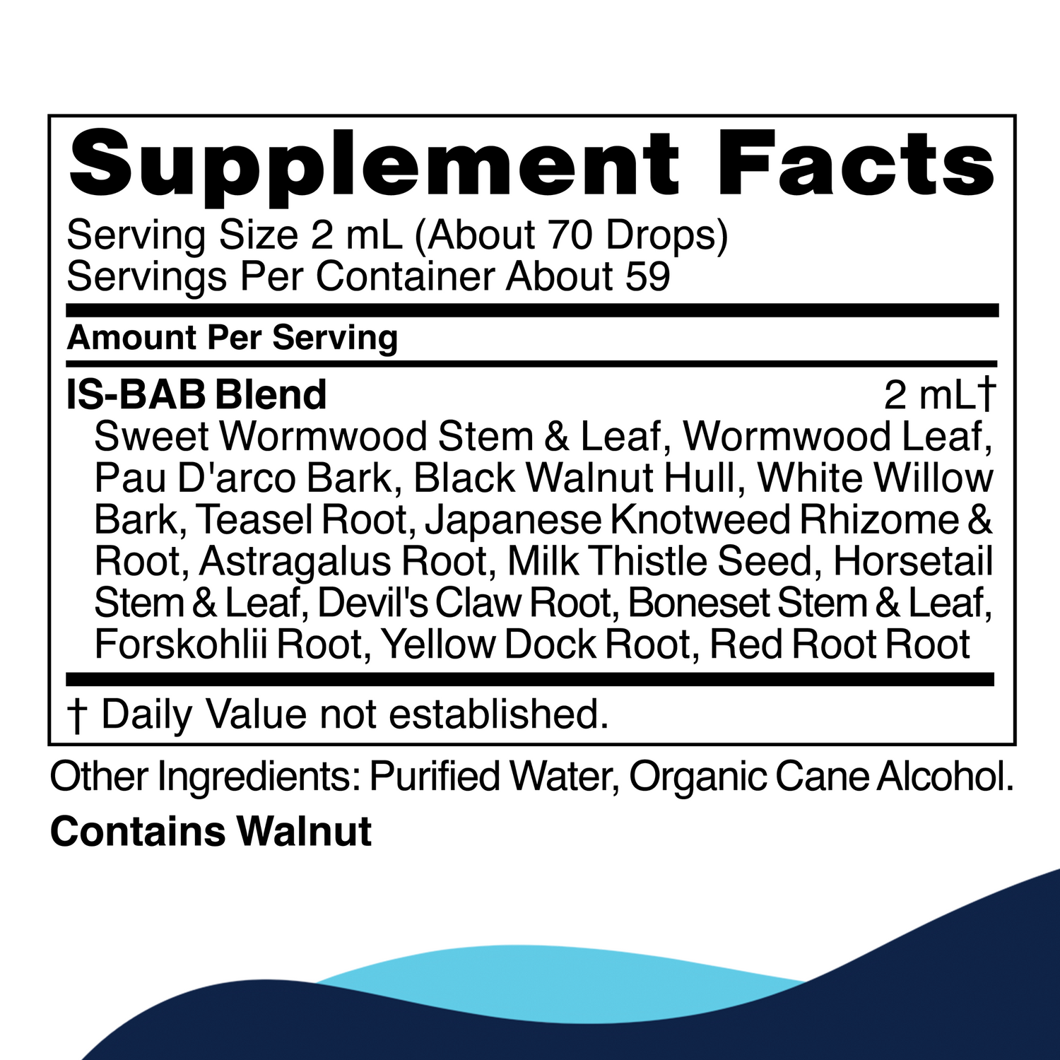 IS-BAB Supplement Facts